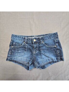 Mossimo Supply Co Womens Y2K Style Size 7 Fit 6 Denim Jean Shorts Blue
